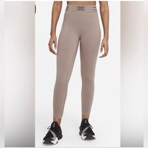 Nike City Ready Tight Fit 7/8 Training Tights Mauve Taupe running activewear